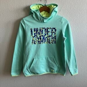 NWOT Under Armour Youth Girls Light Green Hoodie Sweatshirt Sz YL Style 1297972